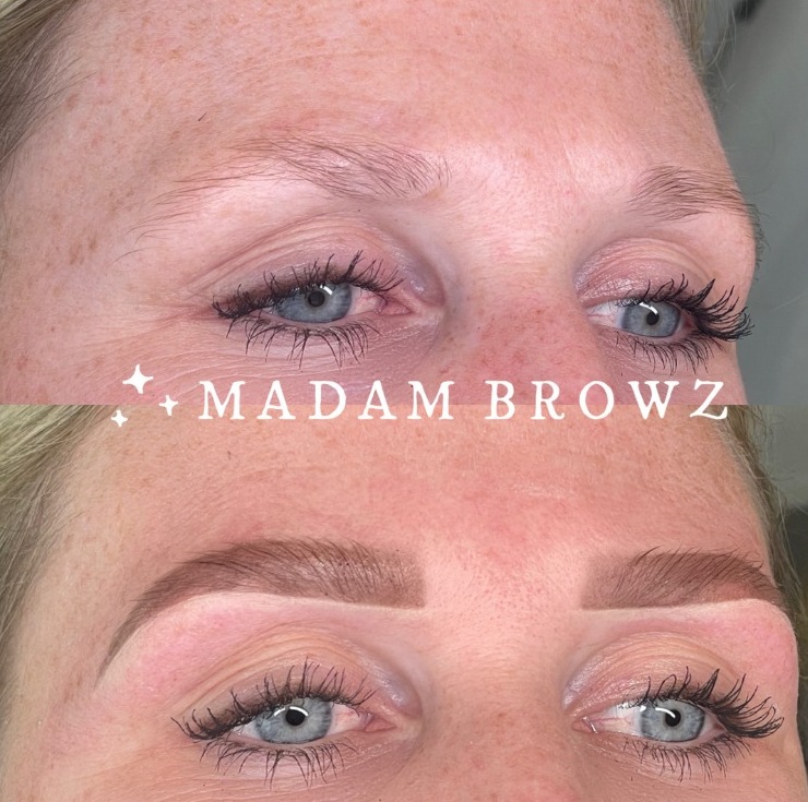 Voor en na: hybride wenkbrauwen bij Madam Browz