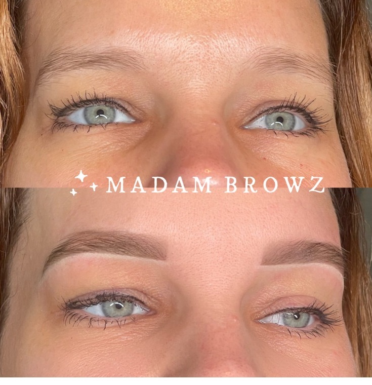 Voor en na: hybride wenkbrauwen bij Madam Browz