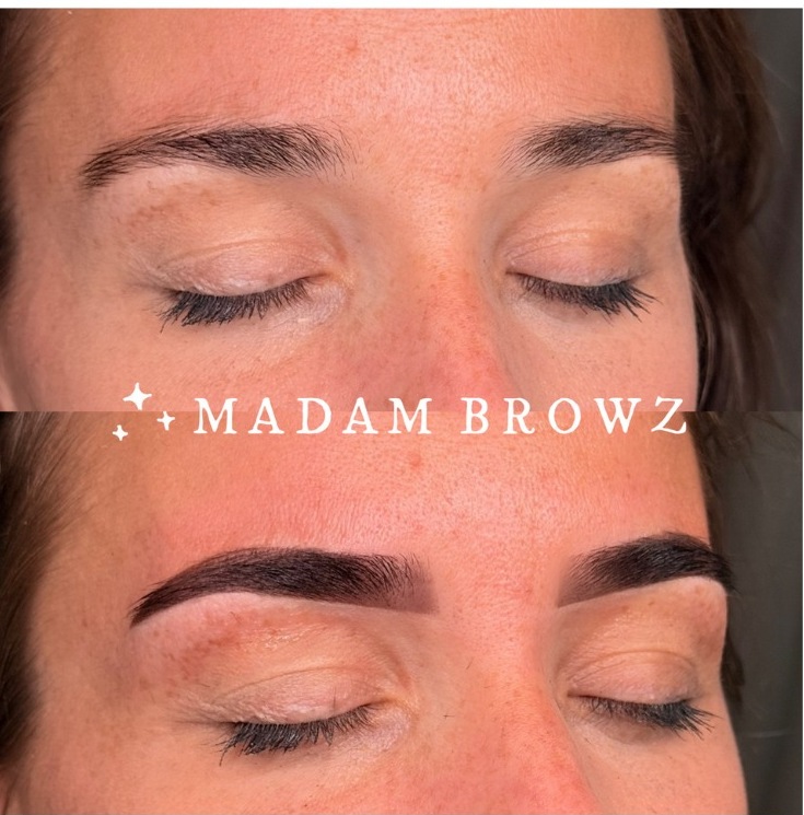Voor en na: hybride wenkbrauwen bij Madam Browz